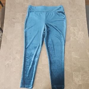 NWOT Lovely I.N.C. Teal Velvet Leggings Petite Large